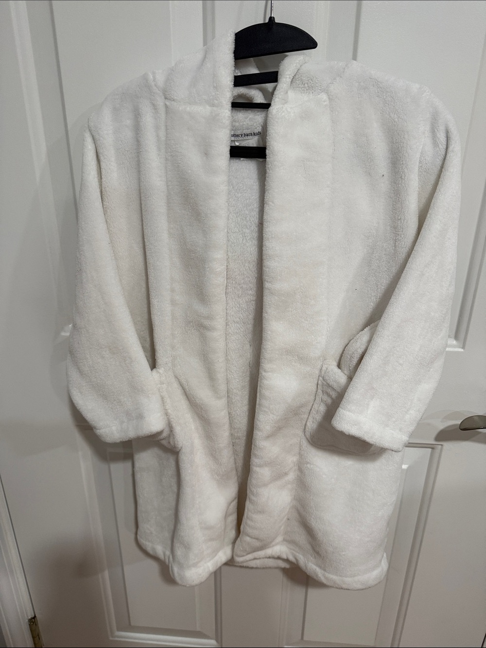 Pottery Barn Kids Plush Open-Front Robe Jacket - White